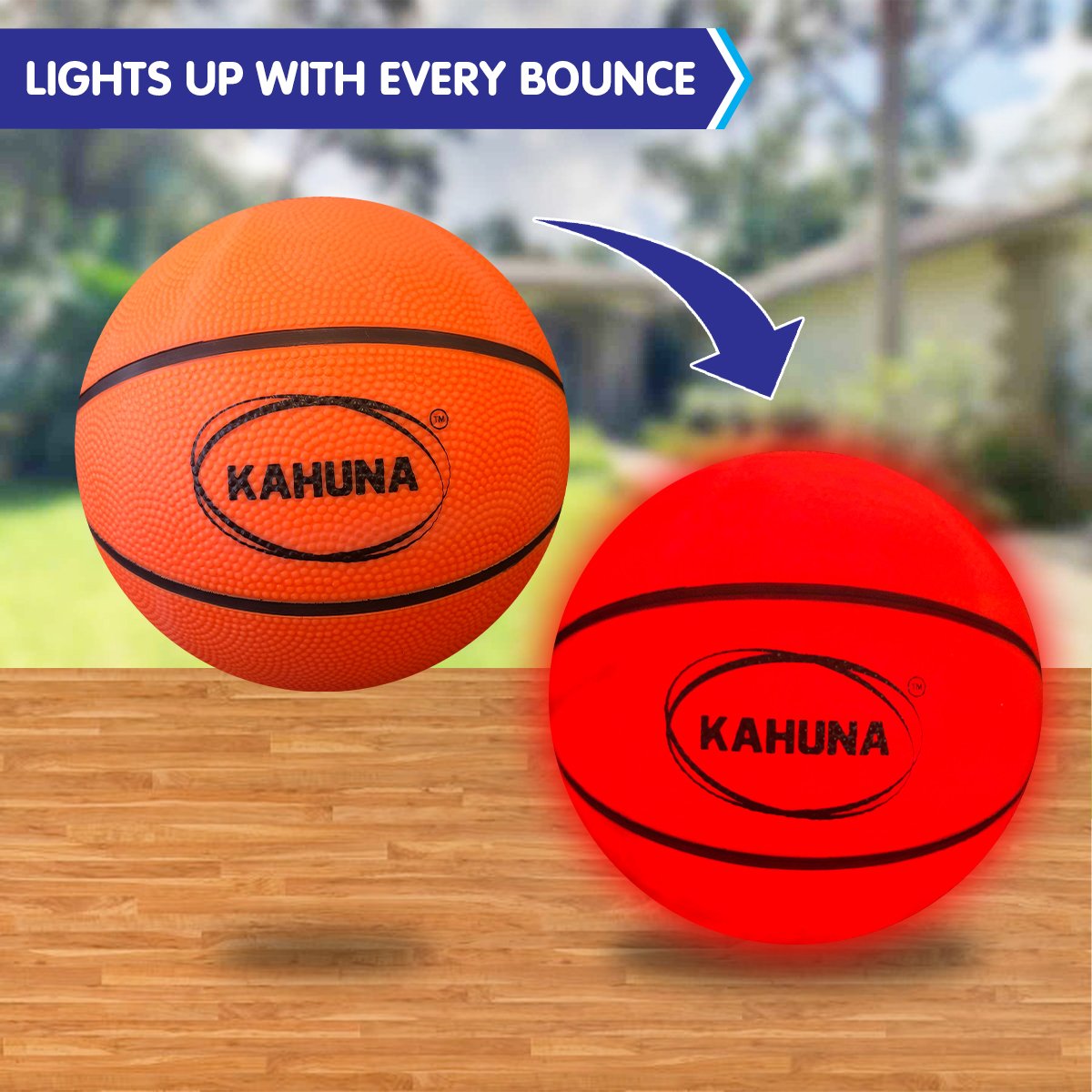 Basketball L.e.d Glow Light Up Trampoline Ball by Kahuna