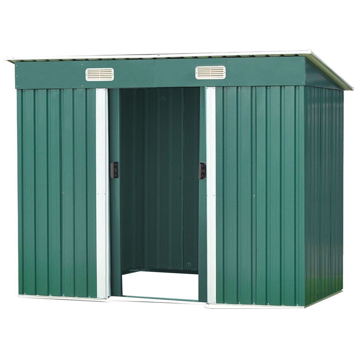 Wallaroo Garden Shed Flat 4ft x 6ft Outdoor Storage Shelter - Green