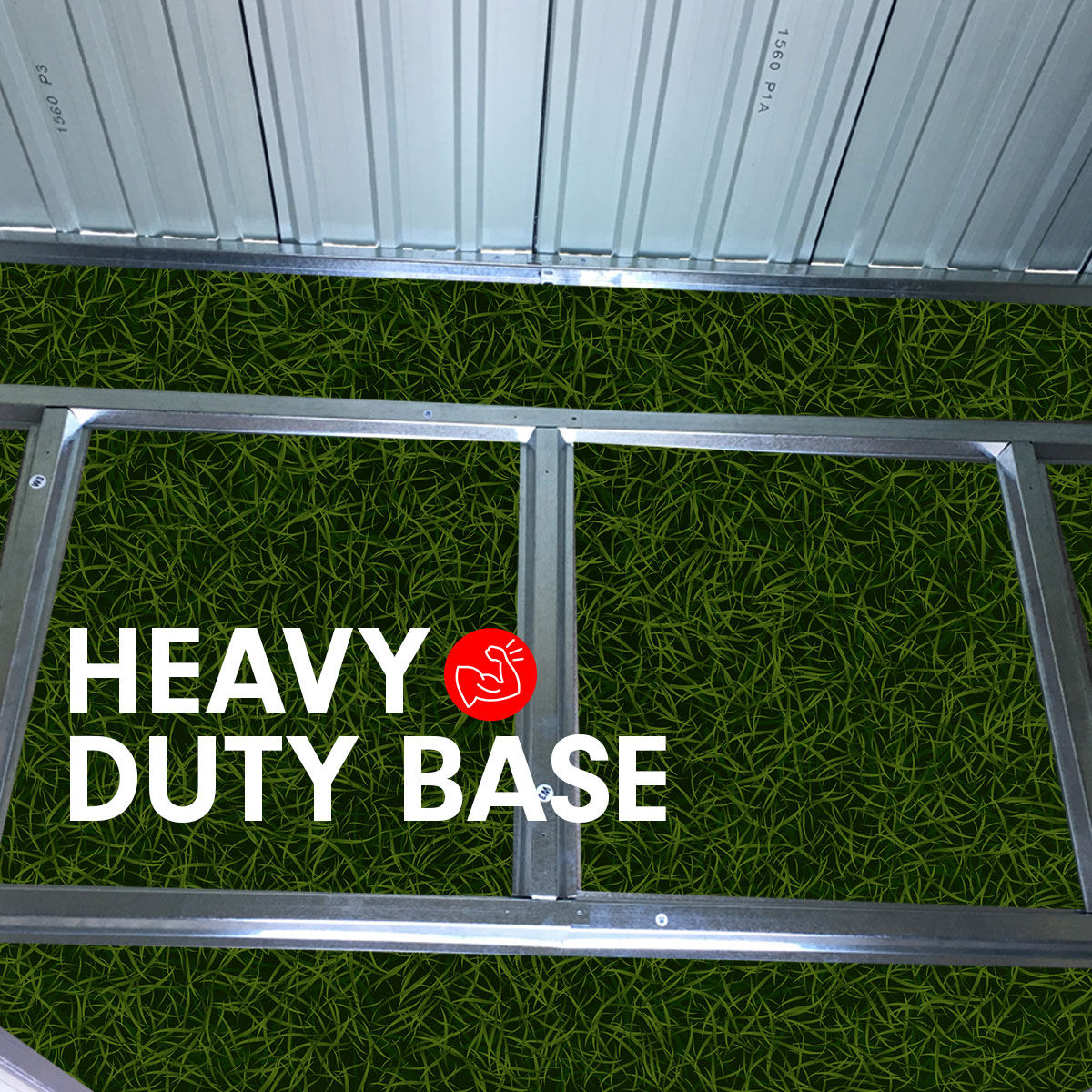 4ft x 8ft Garden Shed with Base | Flat Roof | Outdoor Storage | Grey