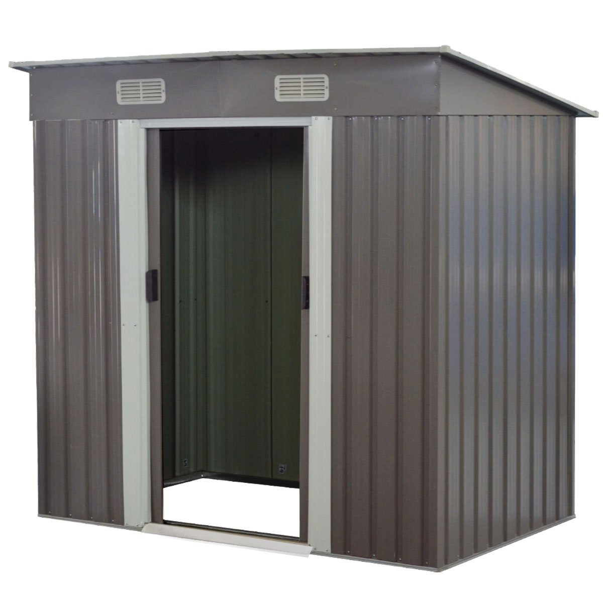 Wallaroo Garden Shed | Dimensions: 4ft x 8ft | Flat Roof | Outdoor Storage | Color: Grey
