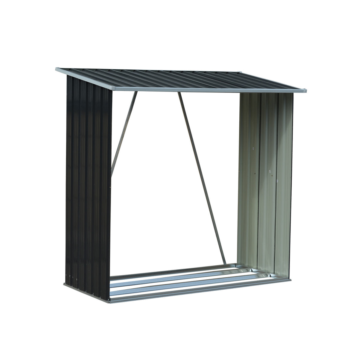 Wallaroo Wood Storage Shed | Galvanized Steel | Black