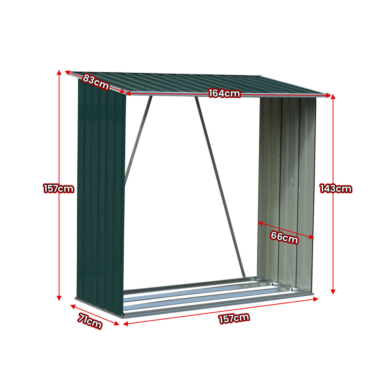Wallaroo Wood Storage Shed | Galvanized Steel | Green