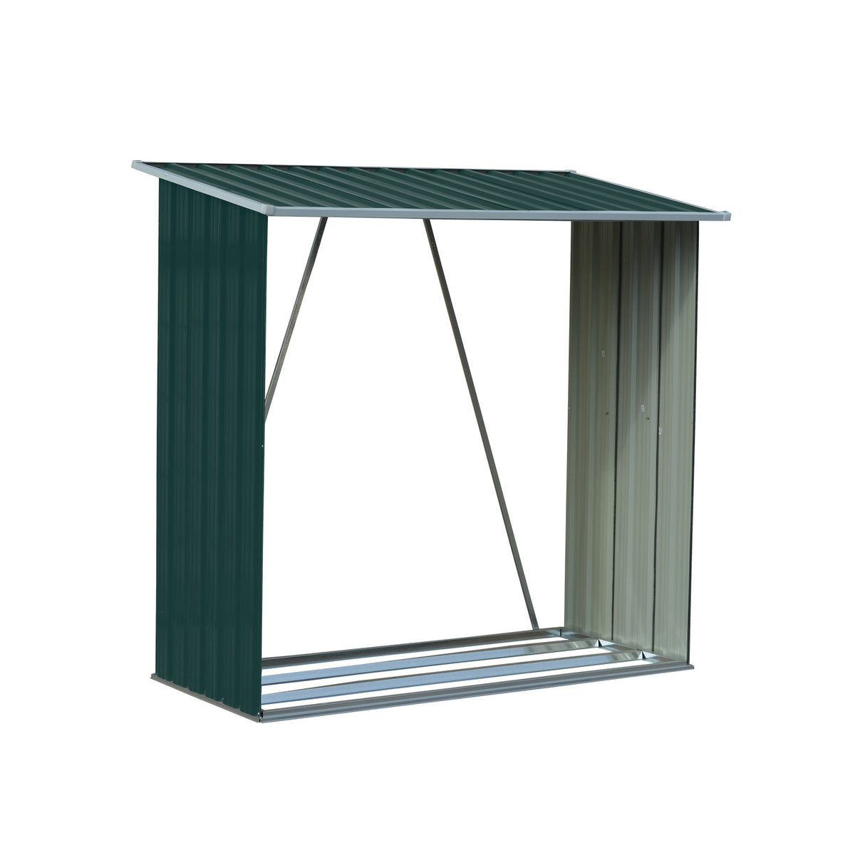 Wallaroo Wood Storage Shed | Galvanized Steel | Green