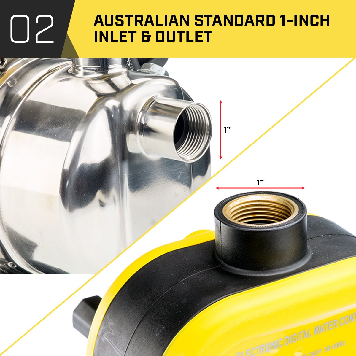 HydroActive 800w Weatherised Water Pump | Without Controller | Yellow