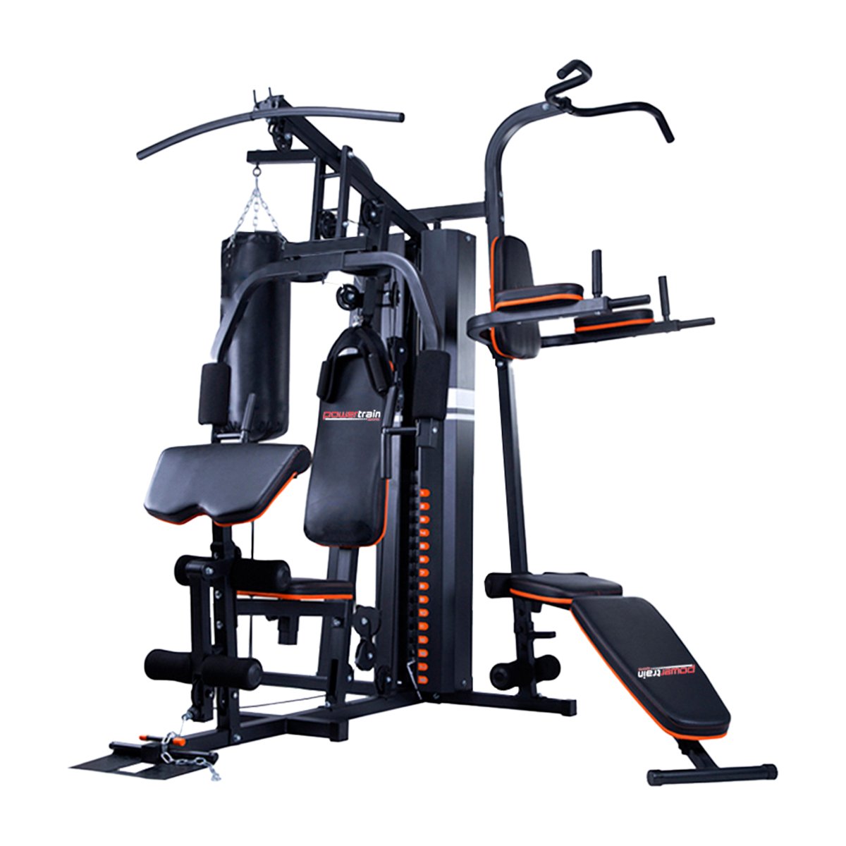 Powertrain Multi Station Home Gym | 158lb Weights Punching Bag