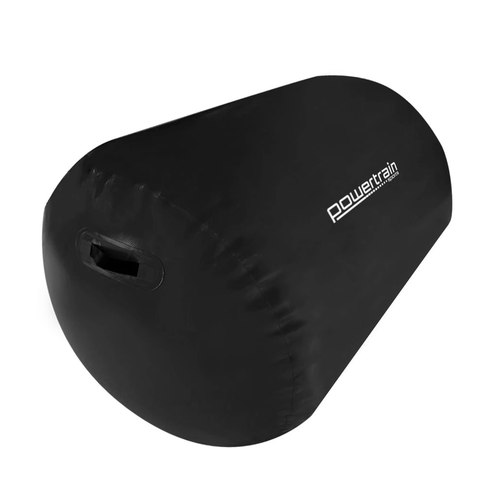 Sports Inflatable Gymnastics Air Barrel Exercise Roller - 120 x 75cm, Black by Powertrain