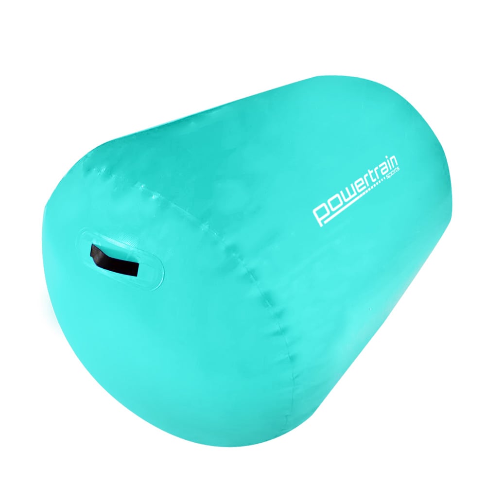 Powertrain Sports Inflatable Gymnastics Air Barrel | Exercise Roller | 120 x 75cm | Green