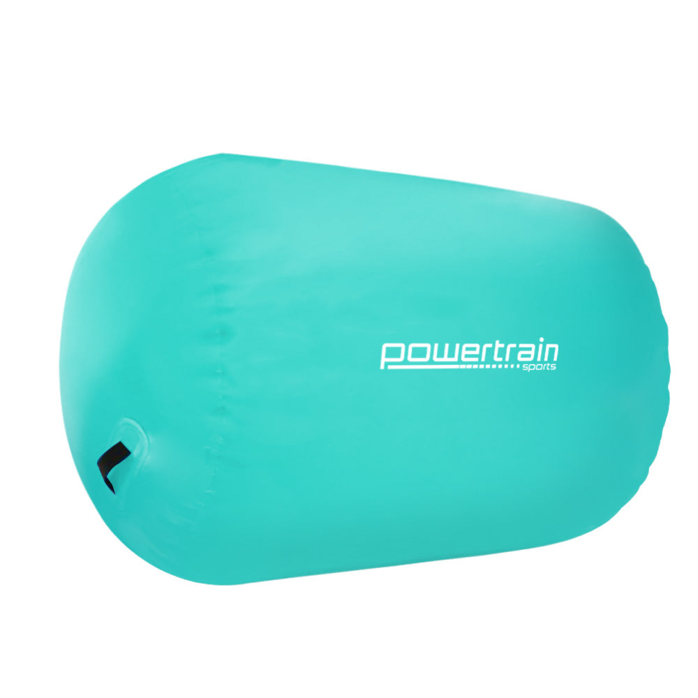 Powertrain Sports Inflatable Gymnastics Air Barrel | Exercise Roller | 120 x 75cm | Green