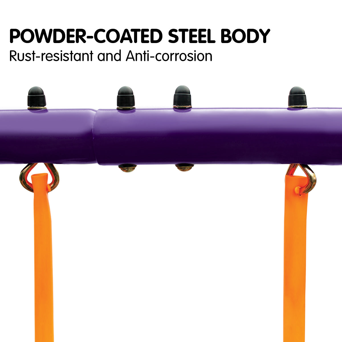 4-Seater Swing Set with Slide | Purple and Green Color Combination