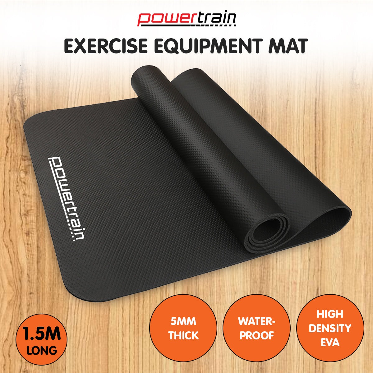 1.5m Exercise Equipment Mat by Powertrain