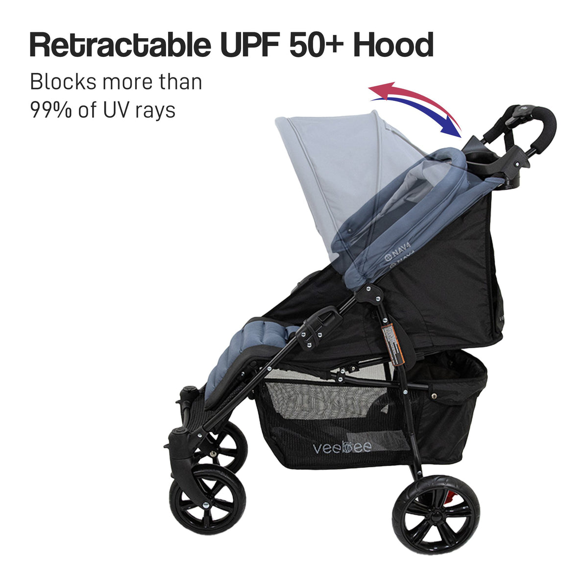 Lightweight Pram For Newborns To Toddlers - Glacie | Veebee Nav 4 Stroller