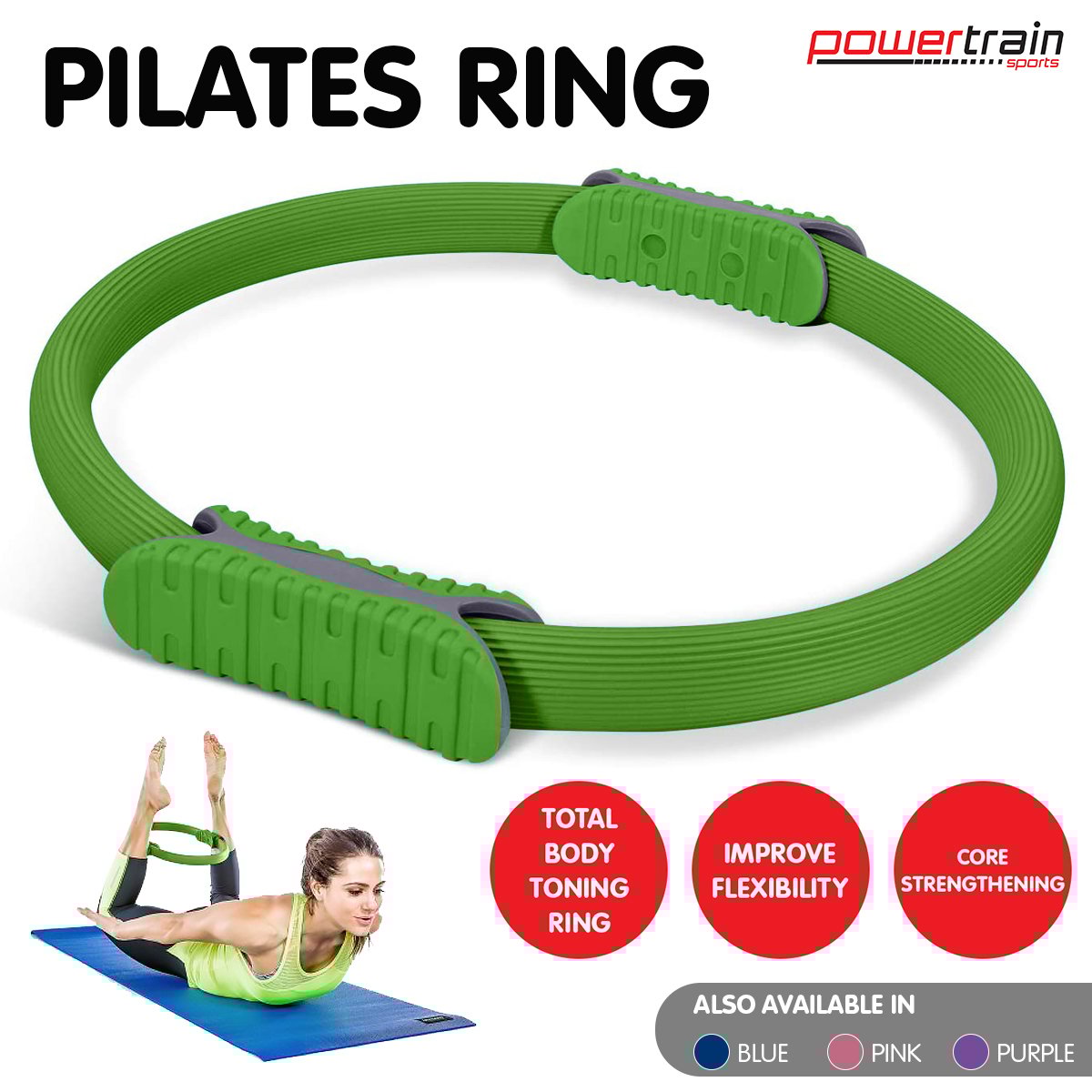 Pilates Ring Band Yoga Home Workout Exercise Band | Green