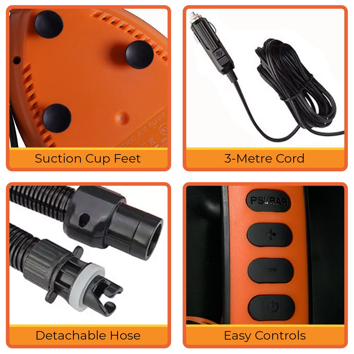 Portable Electric Air Pump | 12V | for Inflatable Paddle Boards