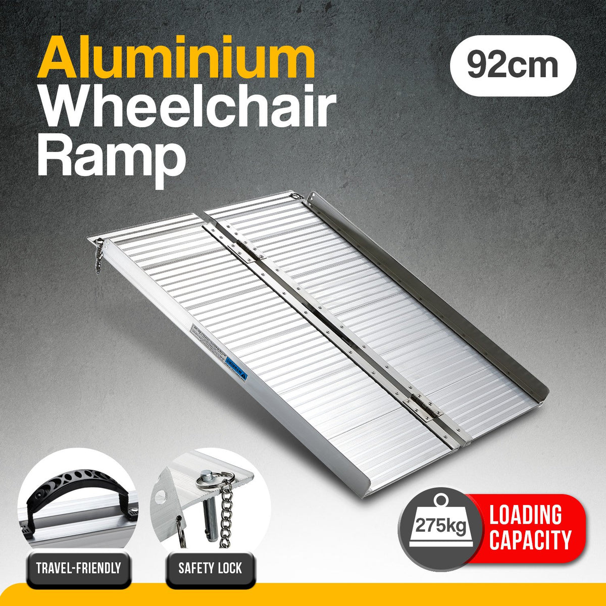 Aluminium Foldable Wheelchair Ramp With Handle - 3ft | Rigg