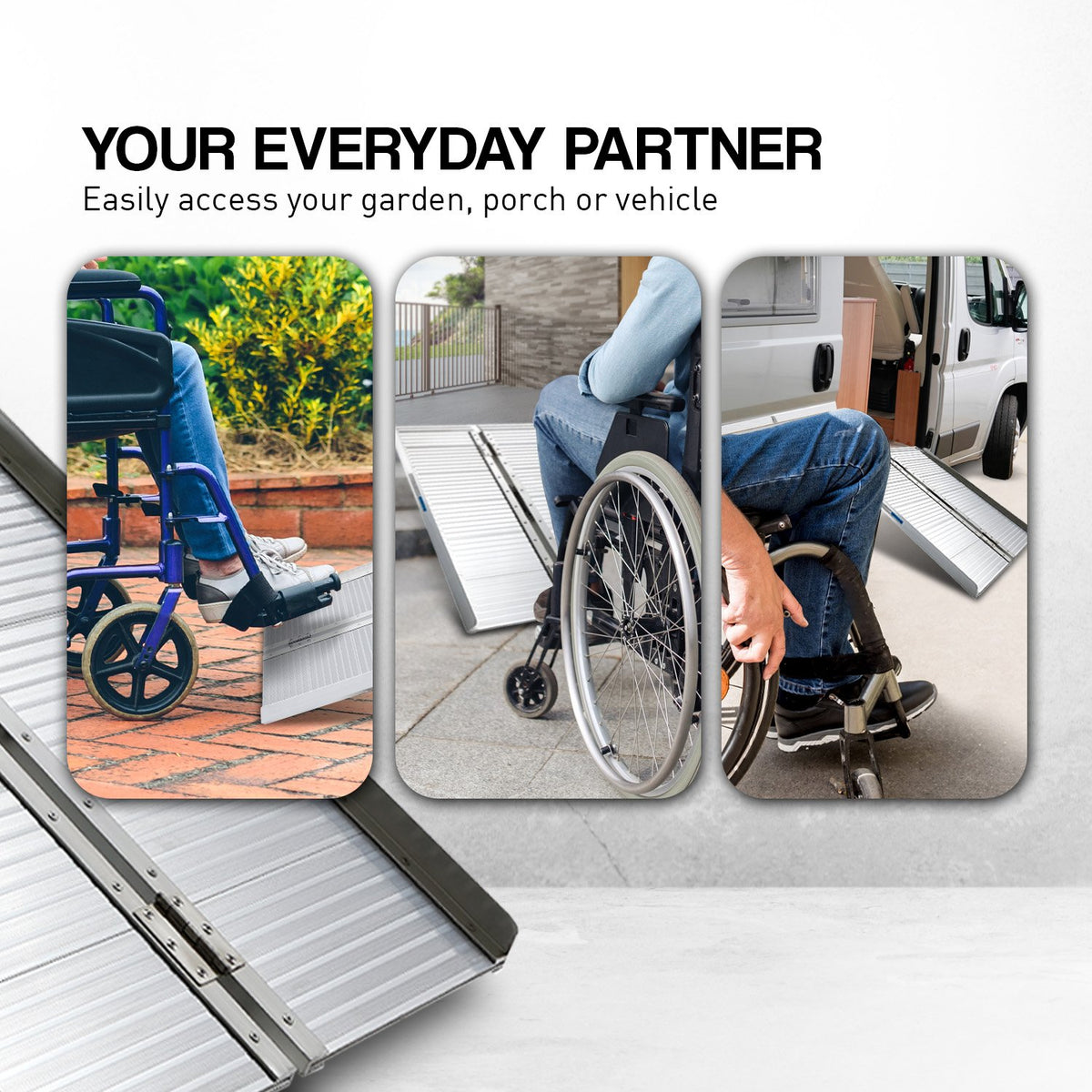 Aluminium Foldable Wheelchair Ramp With Handle - 3ft | Rigg