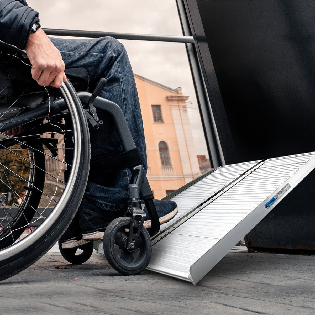 Aluminium Foldable Wheelchair Ramp With Handle - 3ft | Rigg