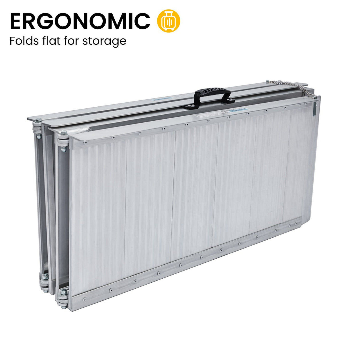 Aluminium Portable Non-slip Wheelchair Ramp - 6ft | Silver | Rigg