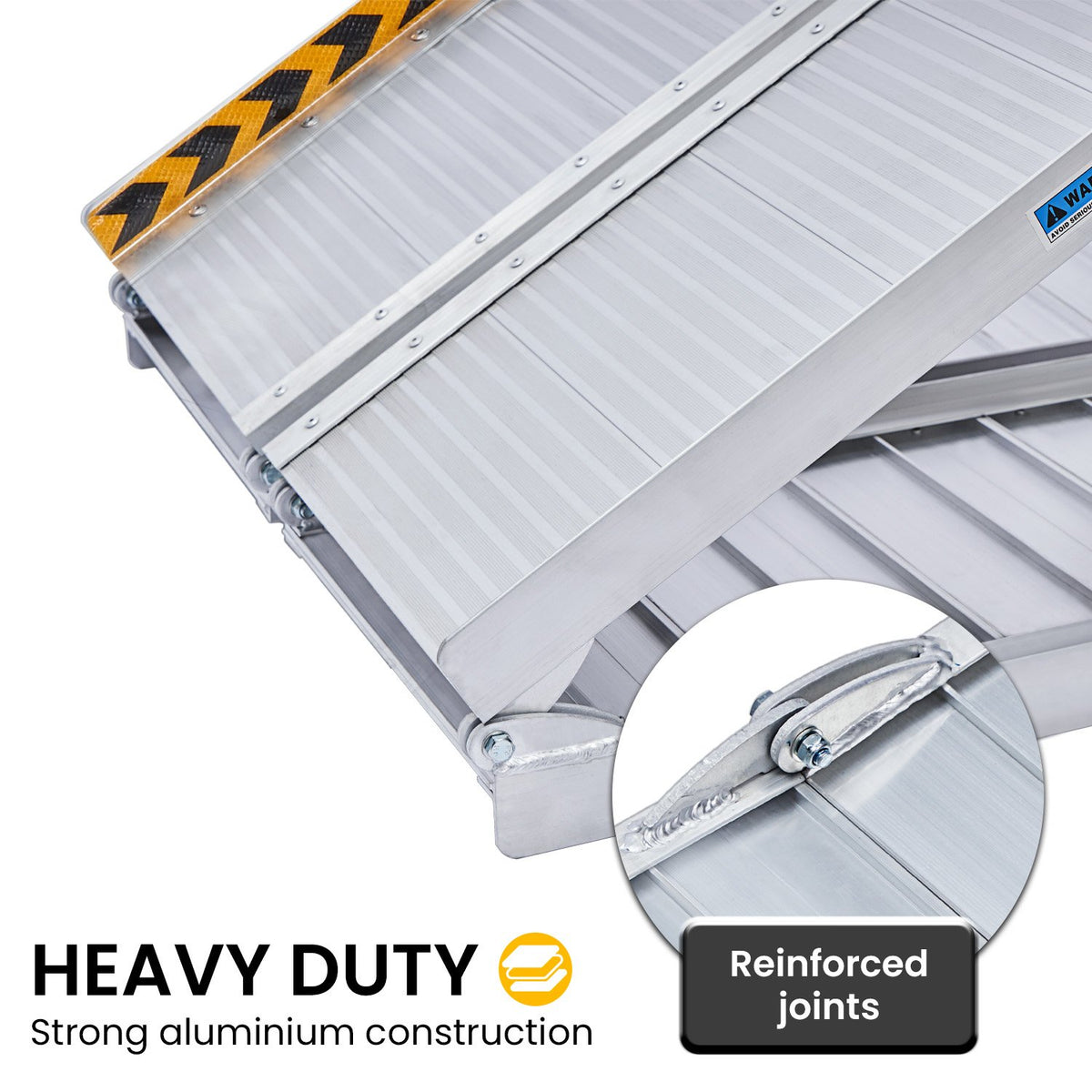 Aluminium Portable Non-slip Wheelchair Ramp - 6ft | Silver | Rigg