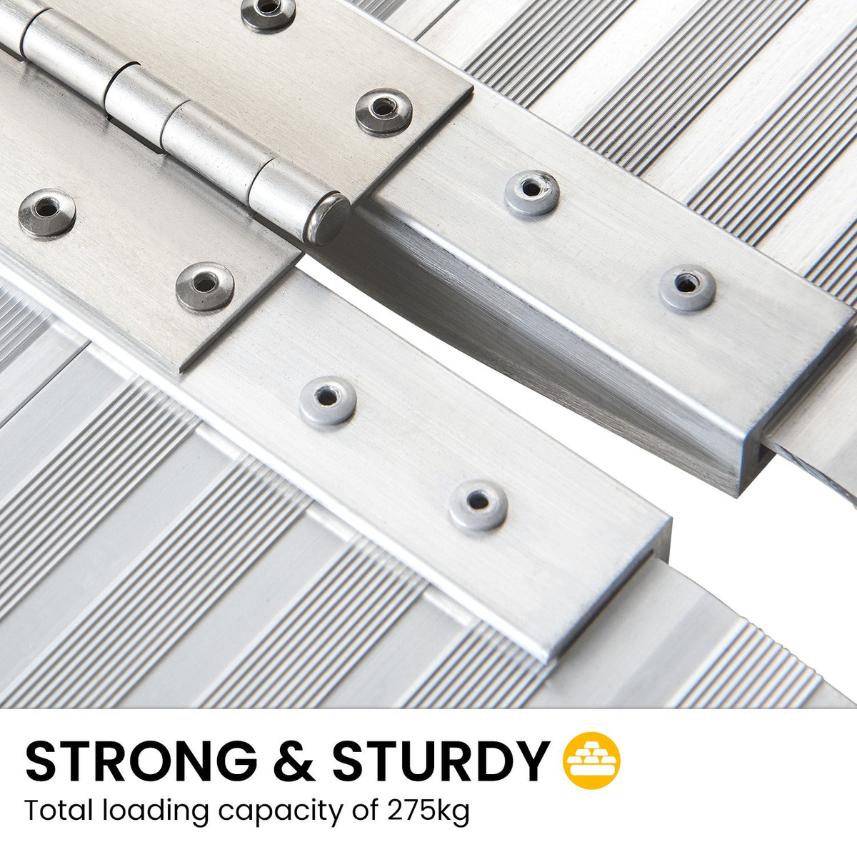 Aluminium Portable Non-slip Wheelchair Ramp - 6ft | Silver | Rigg