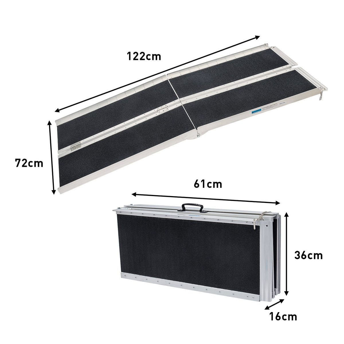 High-grip Aluminium Portable Wheelchair Ramp - 4ft | Rigg