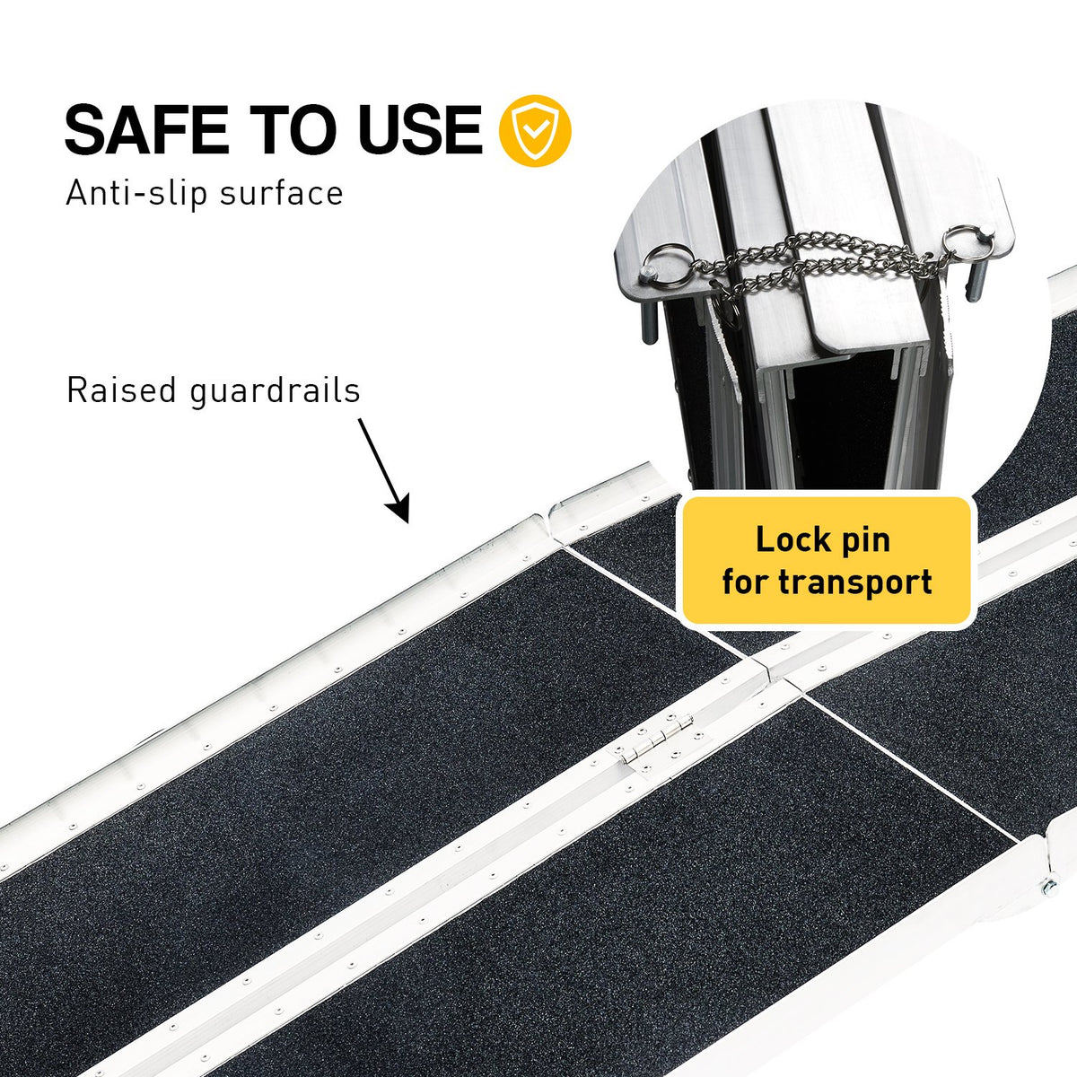 Aluminium Portable Wheelchair Ramp - High-grip R03-5ft | Rigg