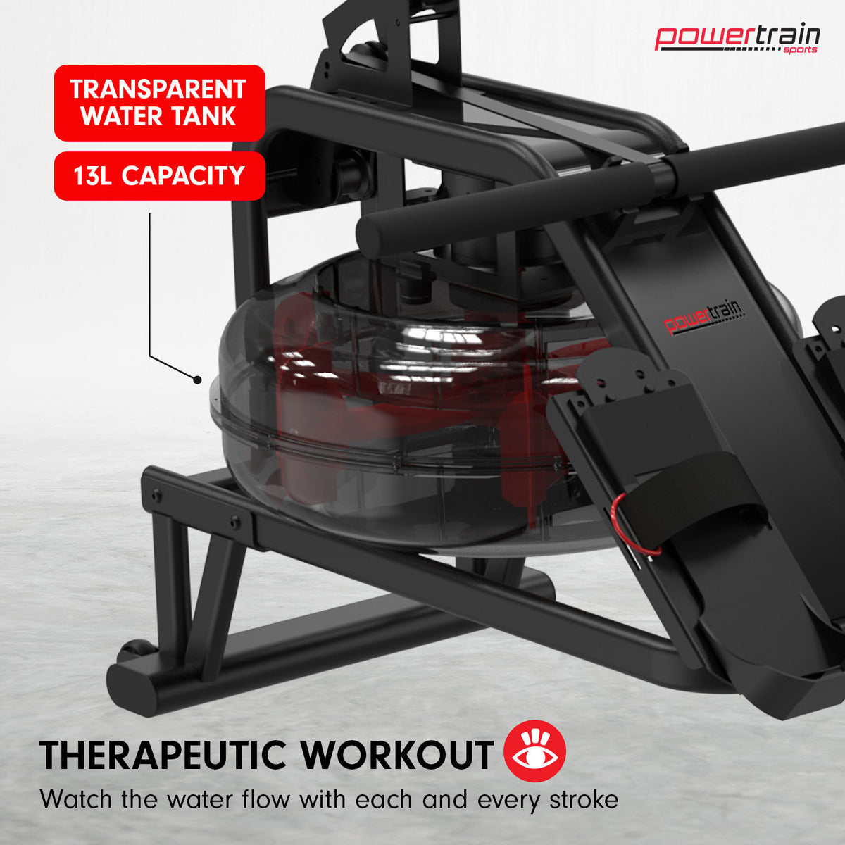 13L Water Resistance Rowing Machine Rower by Powertrain