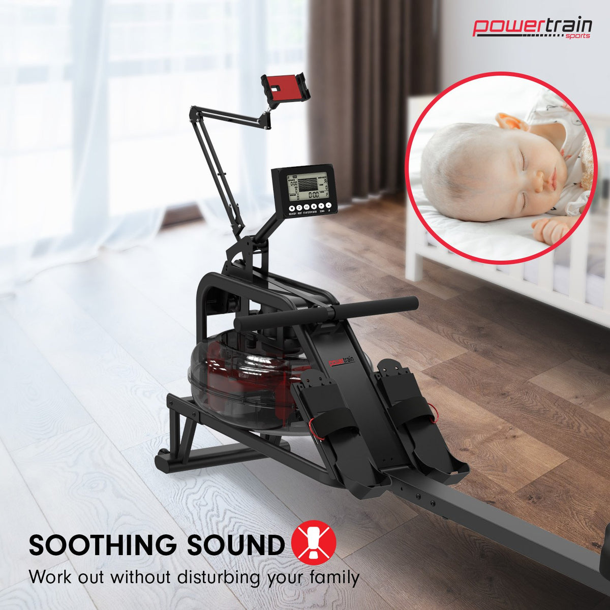 13L Water Resistance Rowing Machine Rower by Powertrain