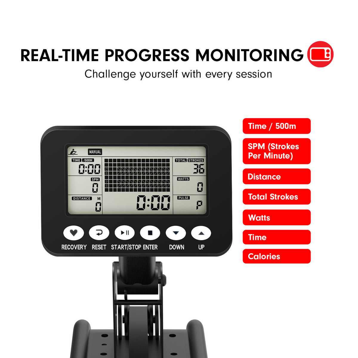 13L Water Resistance Rowing Machine Rower by Powertrain