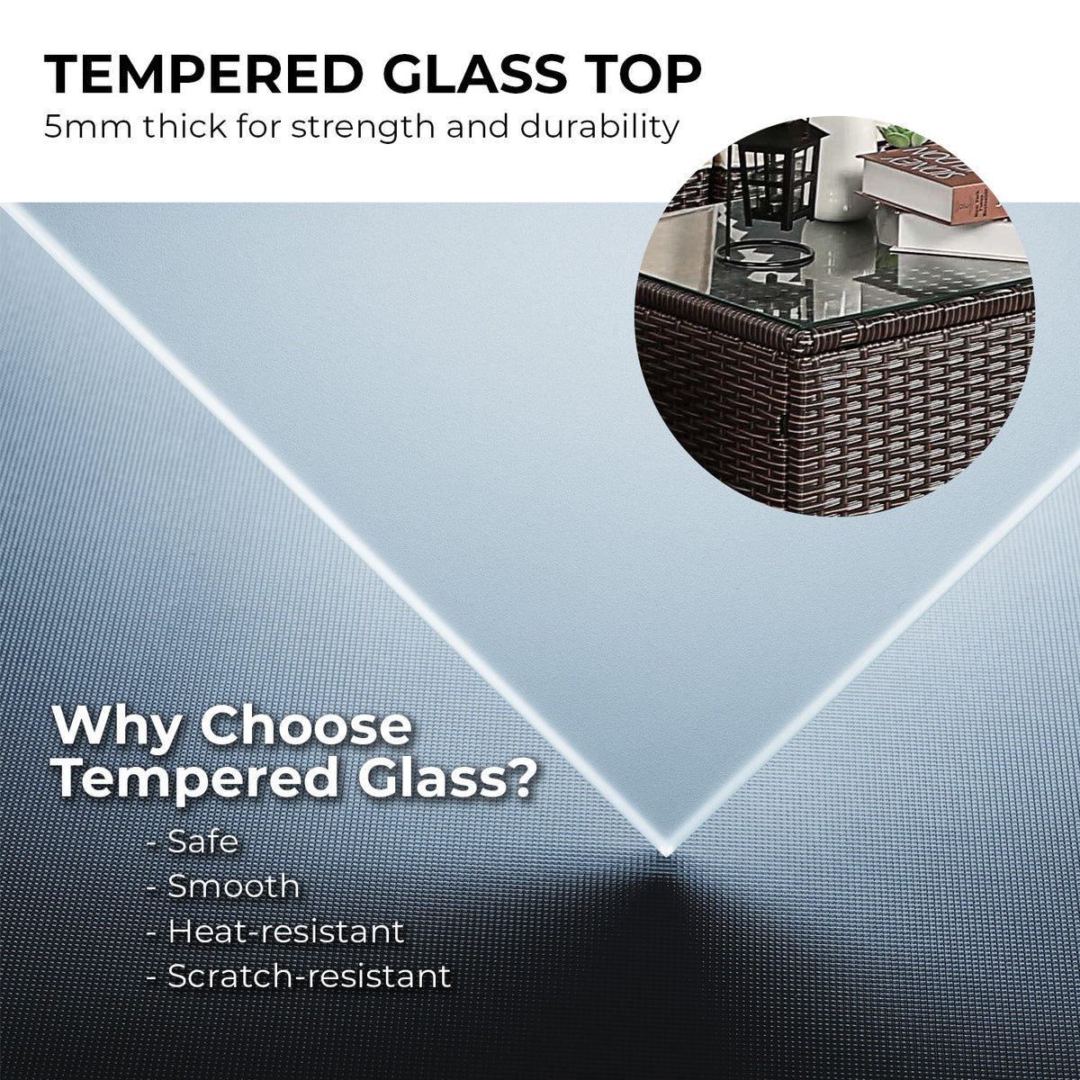 Sarantino 5pc Modular Outdoor Lounge Set - PE Rattan in Brown