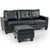 Sarantino Corner Sofa Lounge | Modular | Pu Leather | White | L Shape
