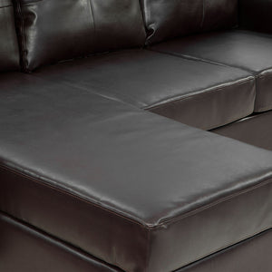 Sarantino Corner Sofa Lounge | Modular | Faux Leather | Brown