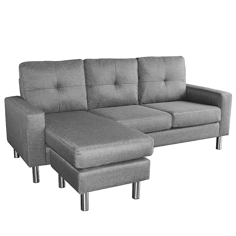 Sarantino Linen Corner Sofa Lounge | Modular | Grey