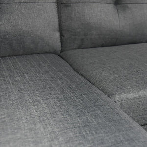 Sarantino Linen Corner Sofa Lounge | Modular | Grey