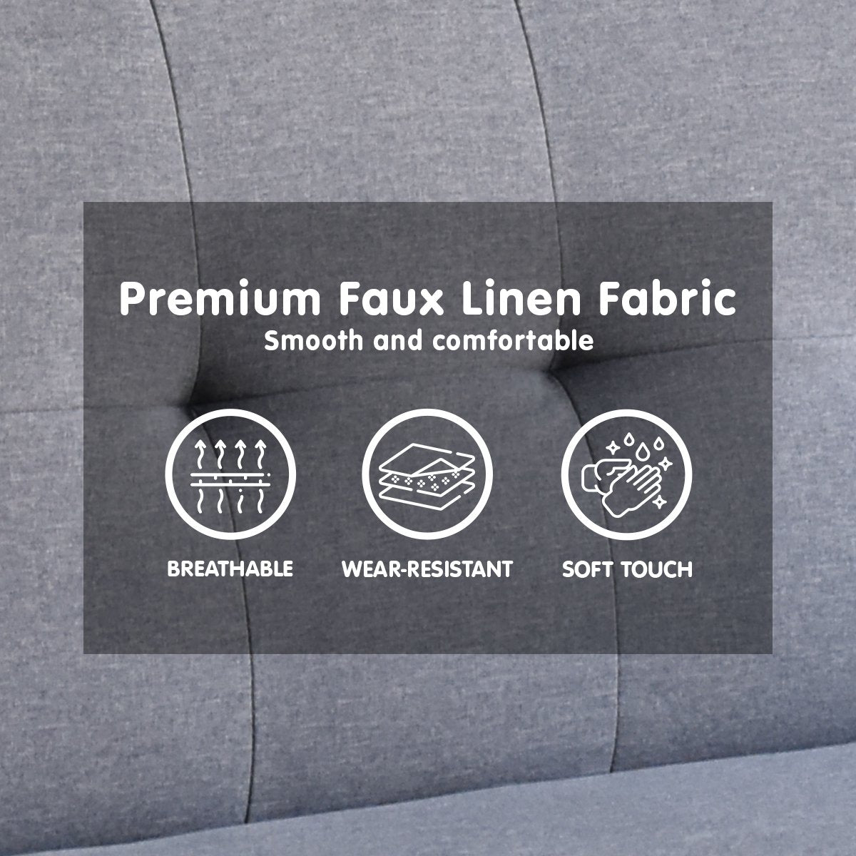 Sarantino Madison Lounge Couch Futon - Dark Grey