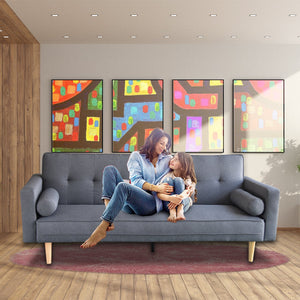 Sarantino Madison Lounge Couch Futon - Dark Grey