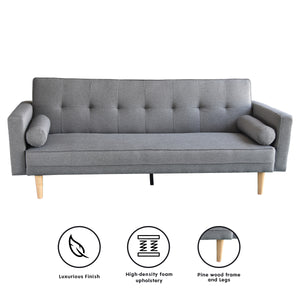 Sarantino Madison Sofa Bed - Light Grey Linen