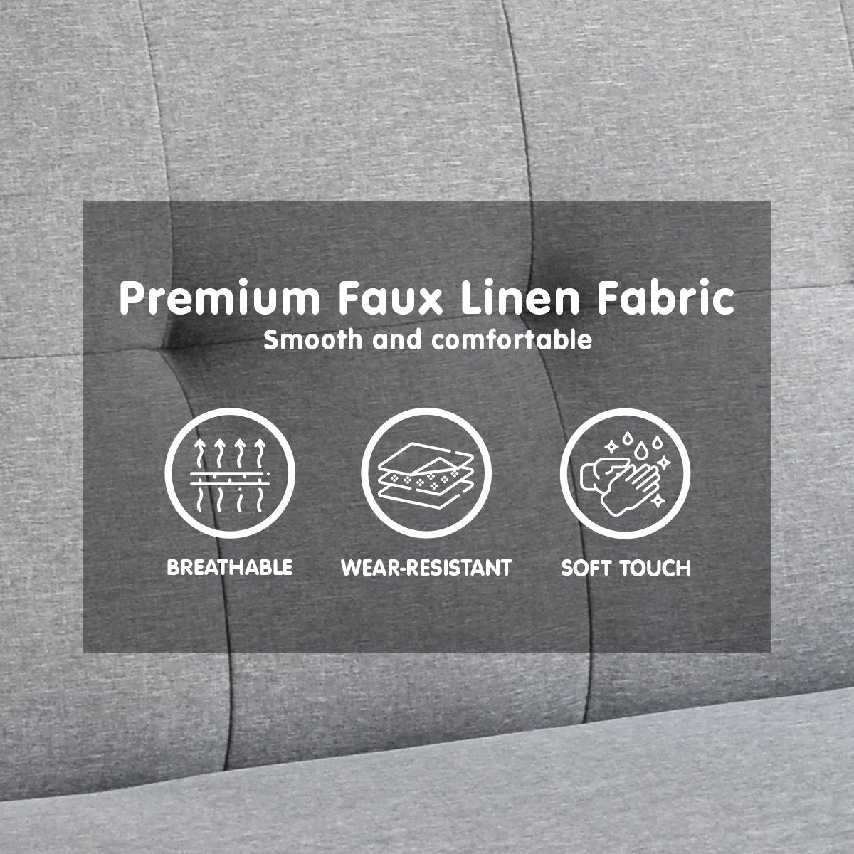 Sarantino Madison Sofa Bed - Light Grey Linen