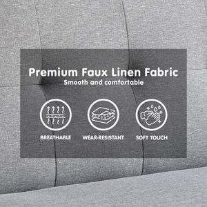 Sarantino Madison Sofa Bed - Light Grey Linen