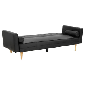 Sarantino Madison Faux Leather Sofa Bed - Black