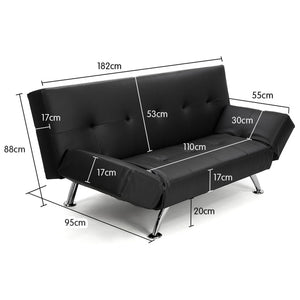 Sarantino Brooklyn Sofa Bed - Adjustable, Black