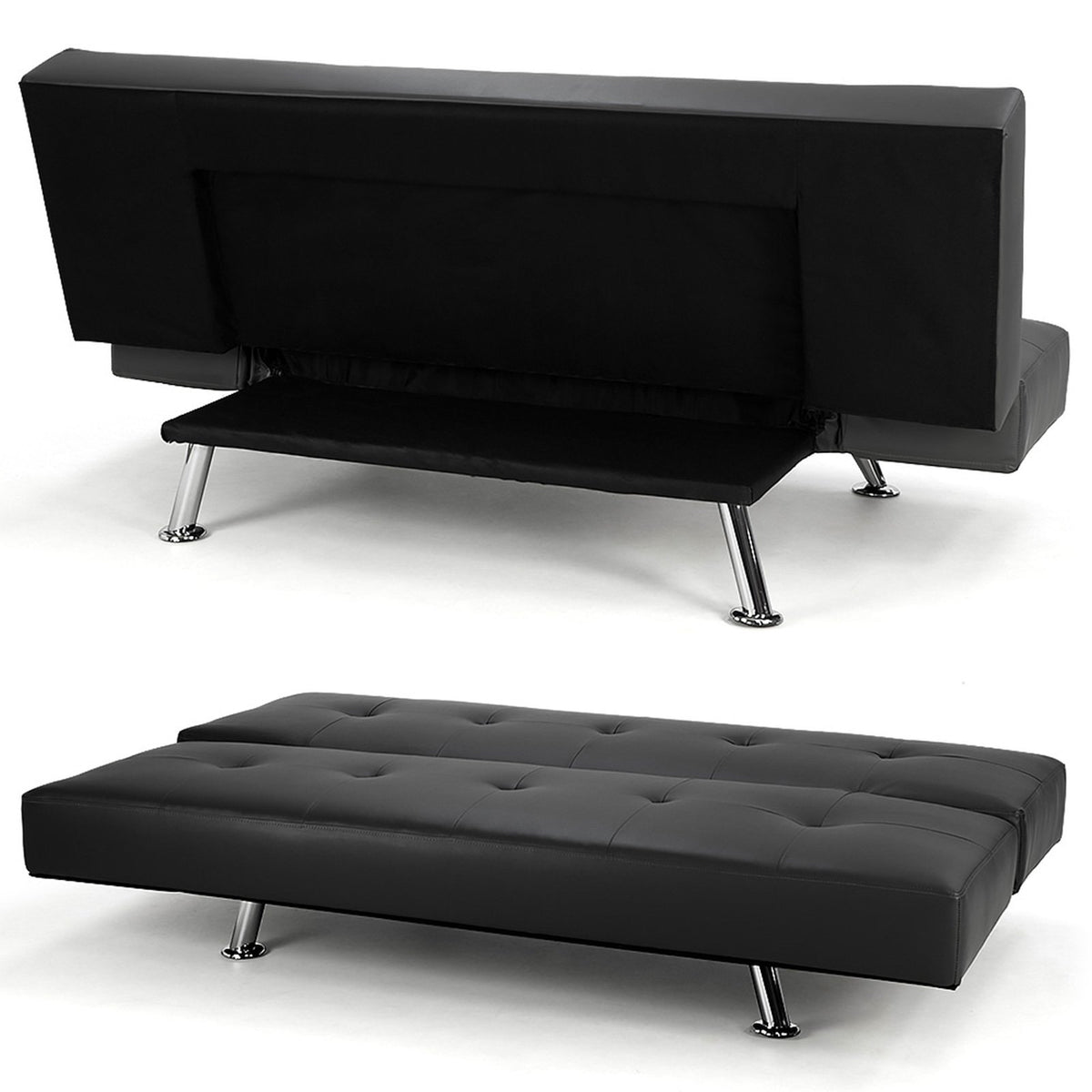 Sarantino Brooklyn Sofa Bed - Adjustable, Black