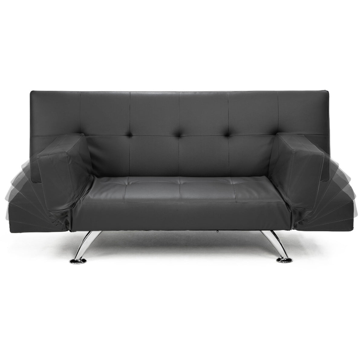 Sarantino Brooklyn Sofa Bed - Adjustable, Black