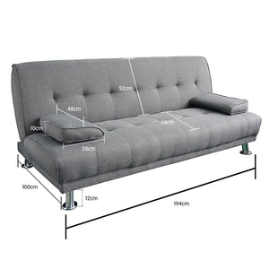 Sarantino Manhattan Sofa Bed - Light Grey Linen