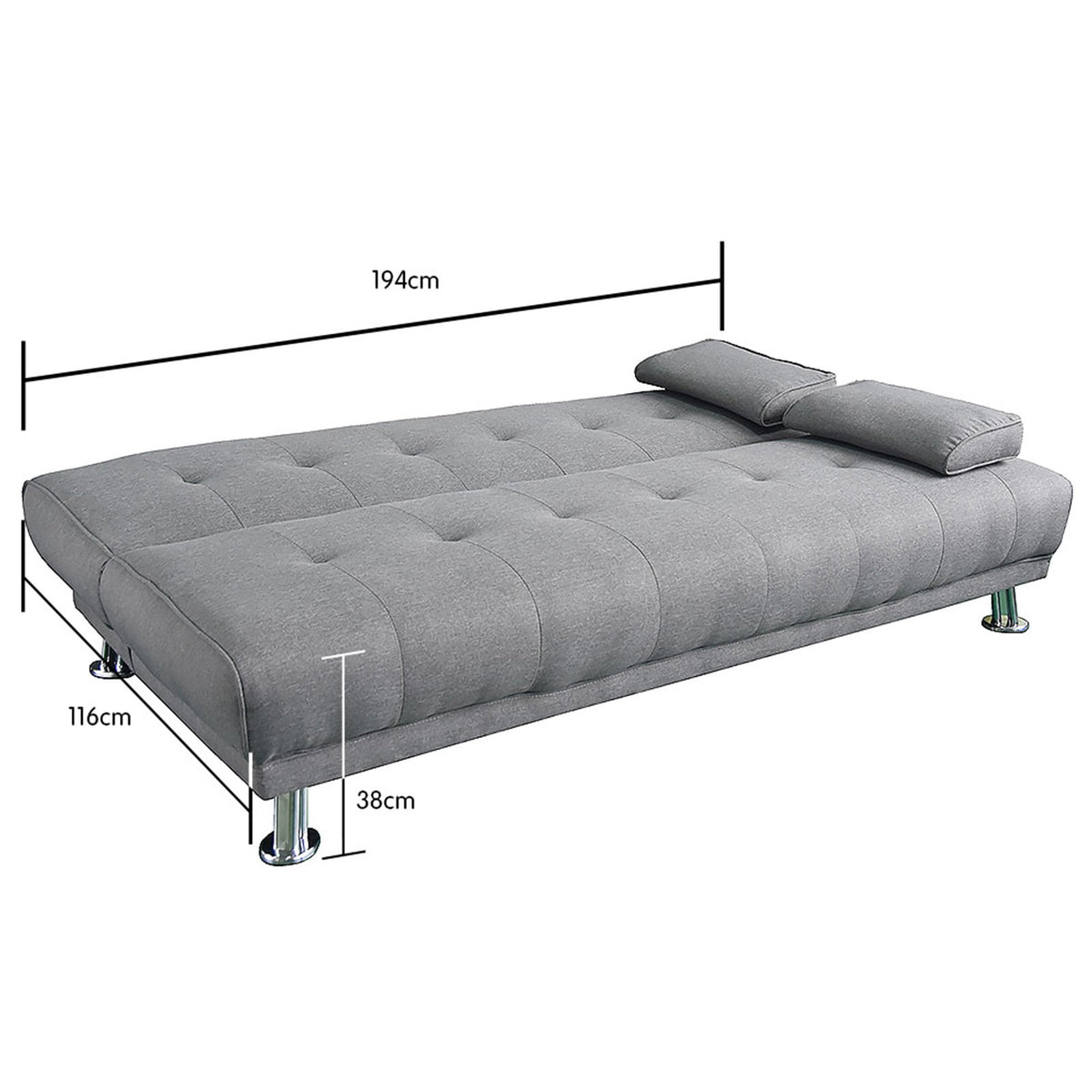 Sarantino Manhattan Sofa Bed - Light Grey Linen