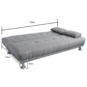 Sarantino Manhattan Sofa Bed - Light Grey Linen