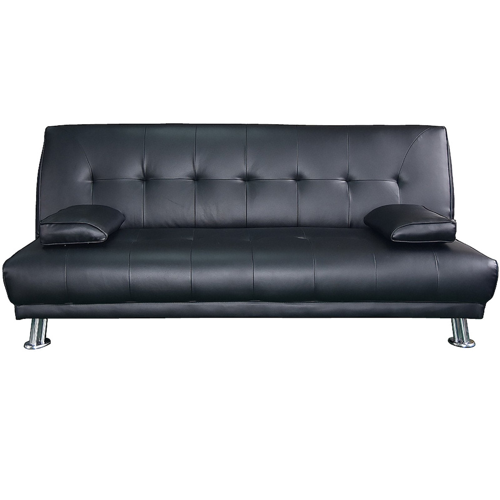 Sarantino Manhattan Faux Leather Sofa Bed - Black