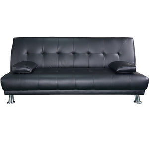 Sarantino Manhattan Faux Leather Sofa Bed - Black