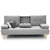 Light Grey Rochester Linen Fabric Sofa Bed Lounge Couch Futon Furniture Suite