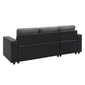 Modular L-shaped Grey Linen Corner Sofa Couch Lounge Furniture by Sarantino