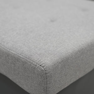 Modular L-shaped Grey Linen Corner Sofa Couch Lounge Furniture by Sarantino